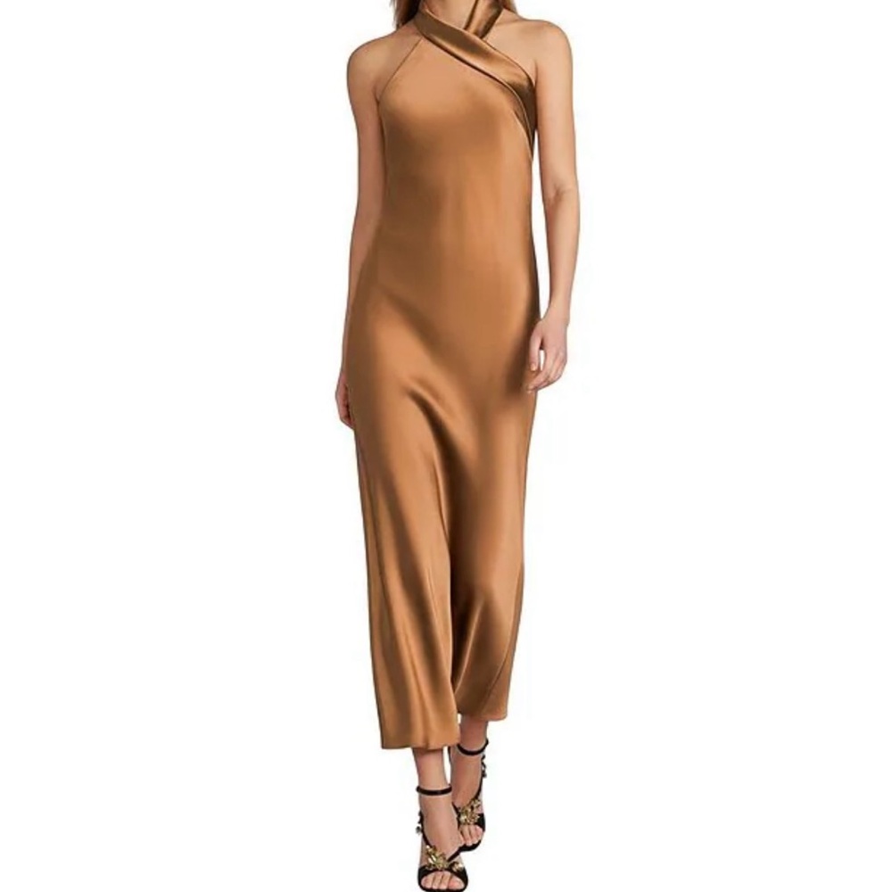 ANTONIO MELANI Bronze One-Shoulder Dress